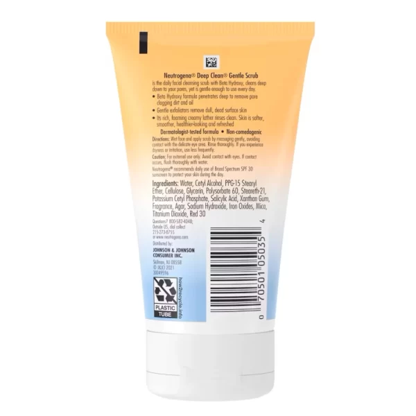 Neutrogena Deep Clean Gentle Daily Facial Scrub, Oil-Free Cleanser 124mL - Image 2