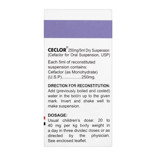 Ceclor Suspension, 250mg/5ml, 60ml - Image 3