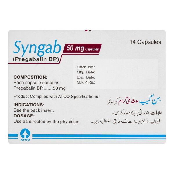 Syngab Capsule, 50mg, 14-Pack - Image 2