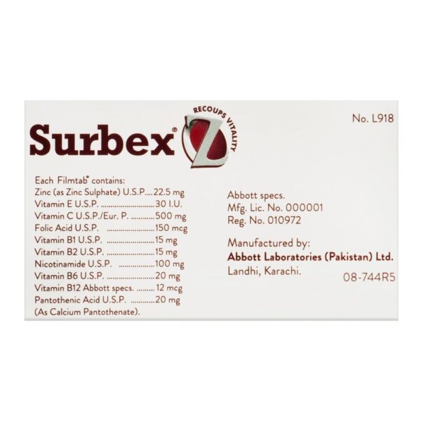 Abbott Surbex Z Tablet, 30-Pack - Image 2