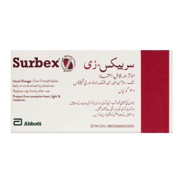 Abbott Surbex Z Tablet, 30-Pack - Image 3