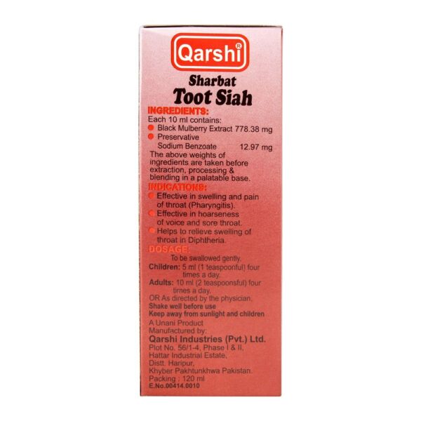 Qarshi Sharbat Toot Siah, 120ml - Image 4