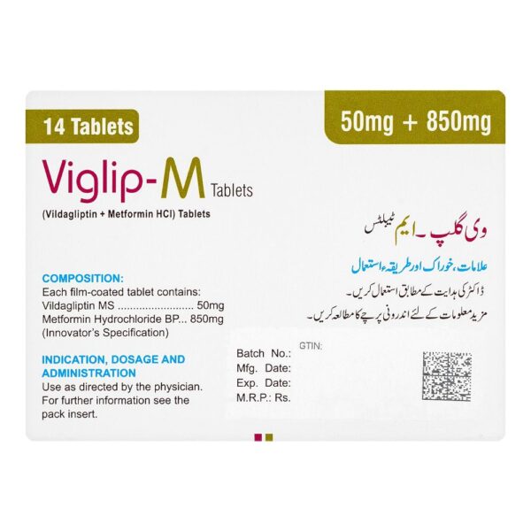 Viglip-M Tablet, 50mg/850mg, 14-Pack - Image 2