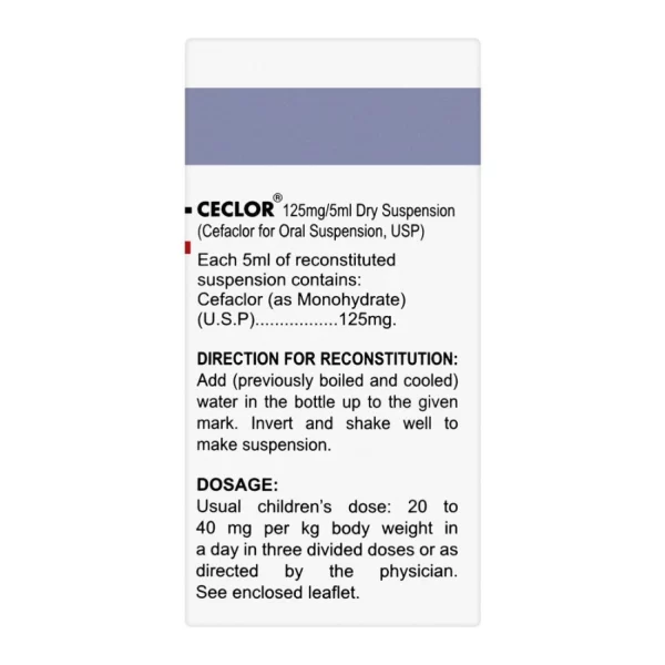 Ceclor Suspension, 125mg/5ml, 60ml - Image 2