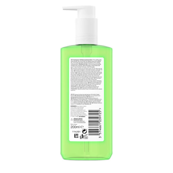 Neutrogena Oil Balancing Facial Wash for Oily Skin with Lime & Aloe Vera, 200ML - Image 2